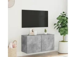 Mueble TV de pared gris hormigón 80x30x41 cm ES83914