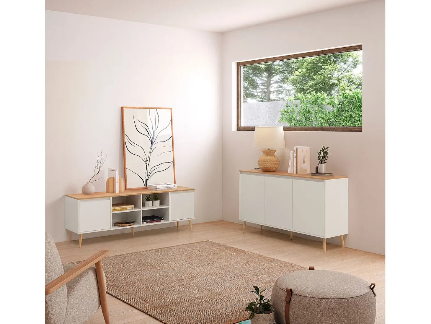 Mueble Tv Desi 2 puertas color Blanco