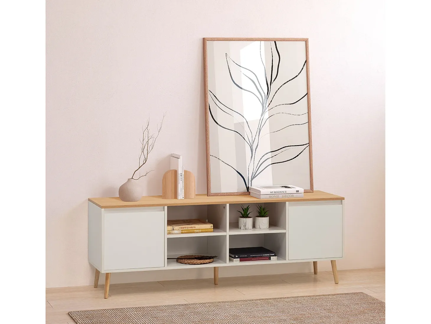 Mueble Tv Desi 2 puertas color Blanco