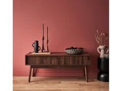 Mueble tv escandinavo efecto madera, 115cm madera oscura