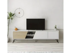 Mueble Tv Fiona 180 cm Blanco - Roble
