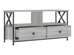Mueble TV hierro y madera contrachapada gris Sonoma 90x33x45 cm
