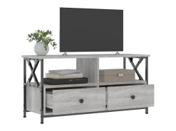 Mueble TV hierro y madera contrachapada gris Sonoma 90x33x45 cm