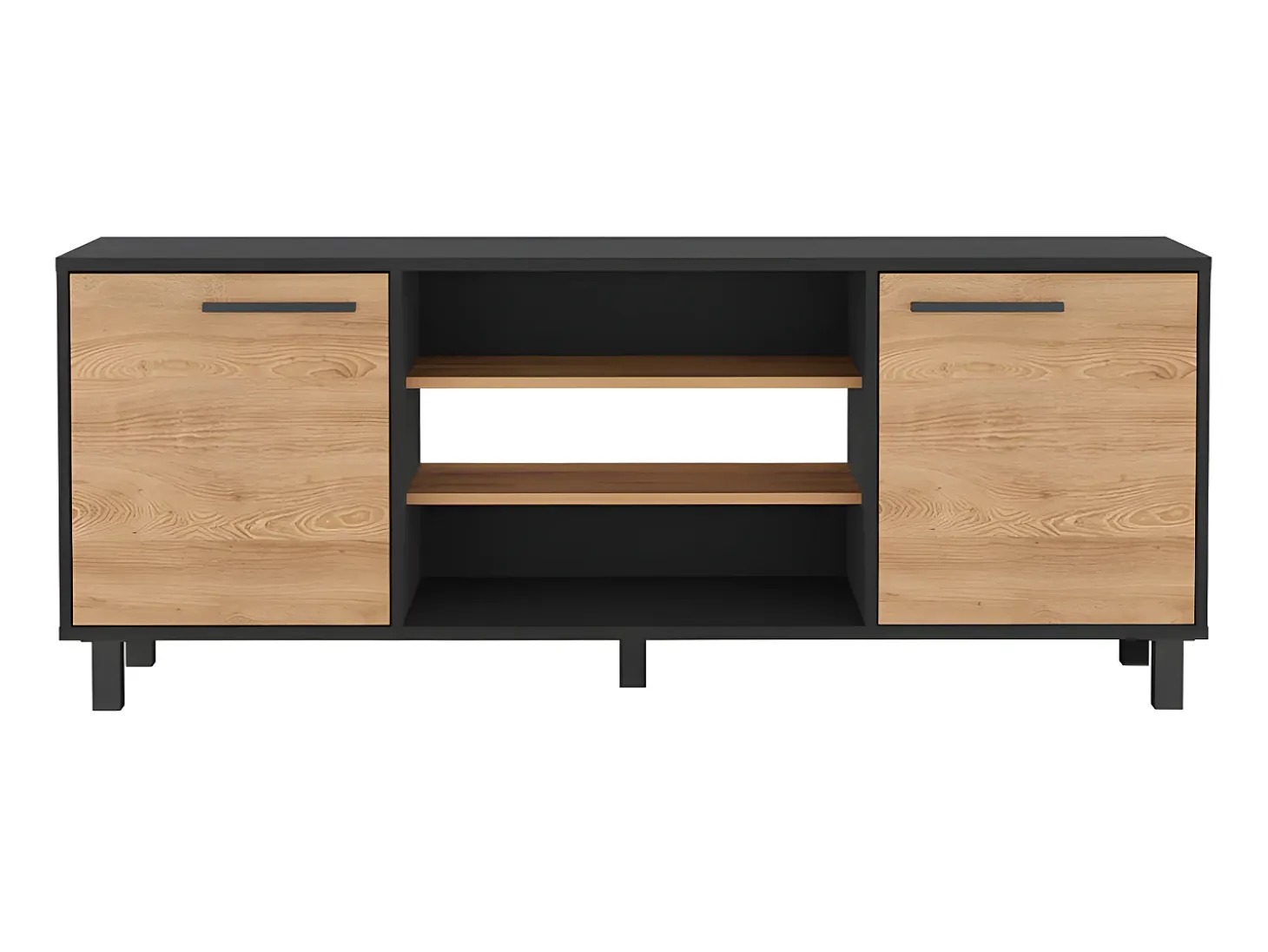 Mueble TV Kaia con Almacenamiento Multimedia , 57.98 cm X 148.92 cm X 38.98 cm , Negro