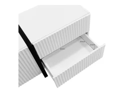 Mueble TV L 190 cm - 3 puertas 2 cajones 5 compartimentos - Blanco y negro