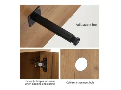 Mueble TV L 180 cm - con 3 puertas y 3 compartimentos - Marrón
