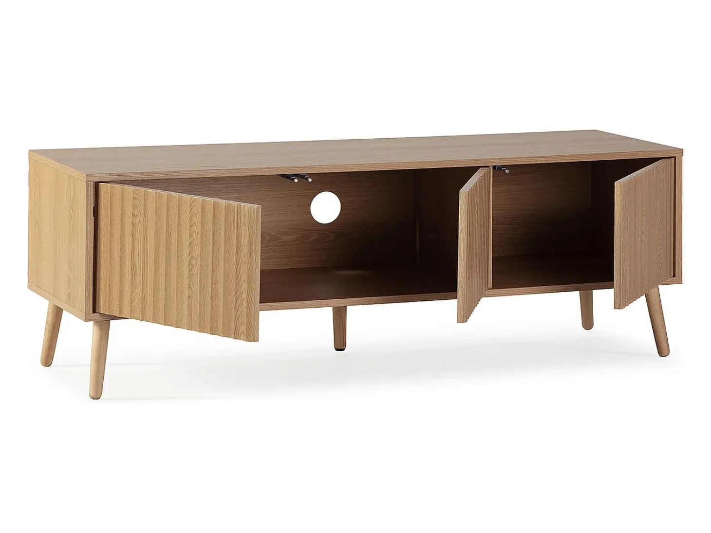 Mueble tv Lluvia 3 puertas color roble, 130 cm largo
