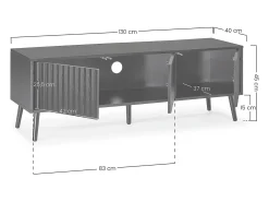 Mueble TV Lluvia 3 puertas color Negro