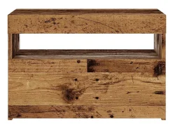 Mueble TV luces LED madera ingeniería envejecida 60x35x40 cm