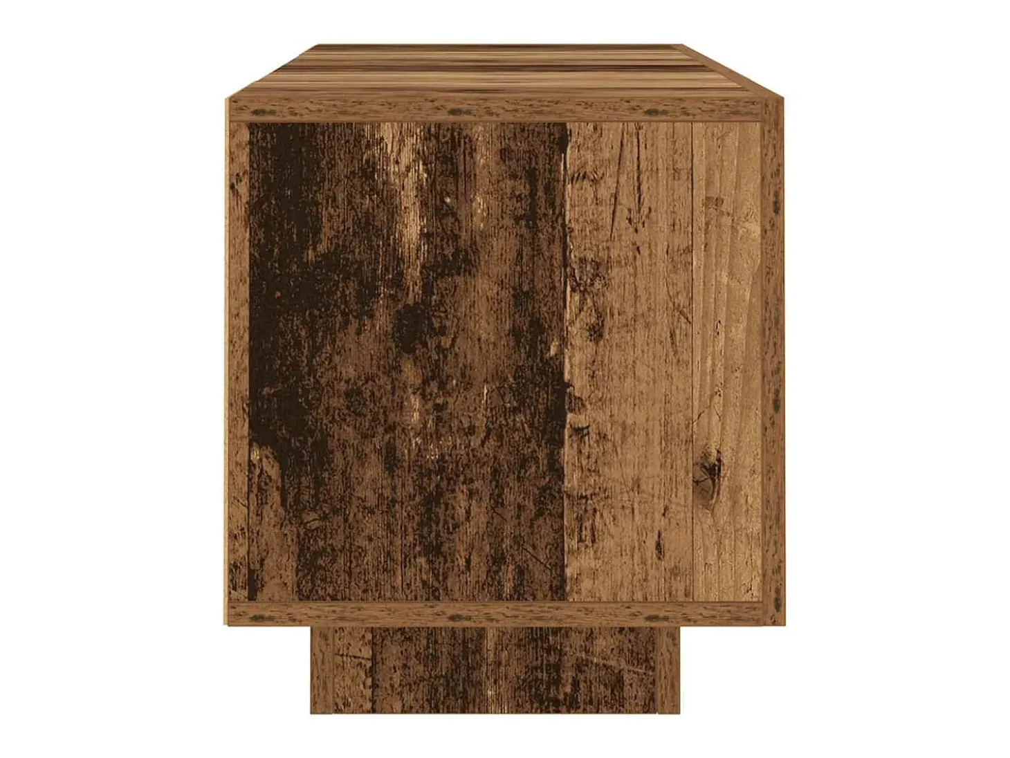 Mueble TV luces LED madera ingeniería envejecida 160x35x40 cm