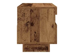 Mueble TV luces LED madera ingeniería envejecida 80x35x40 cm