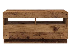 Mueble TV luces LED madera ingeniería envejecida 80x35x40 cm