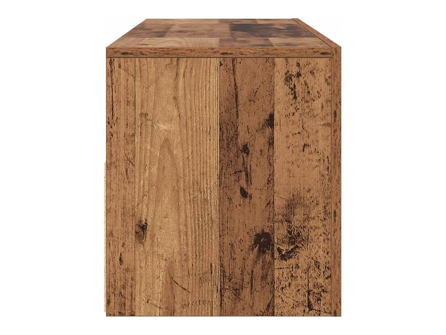 Mueble TV luces LED madera ingeniería envejecida 120x35x40 cm