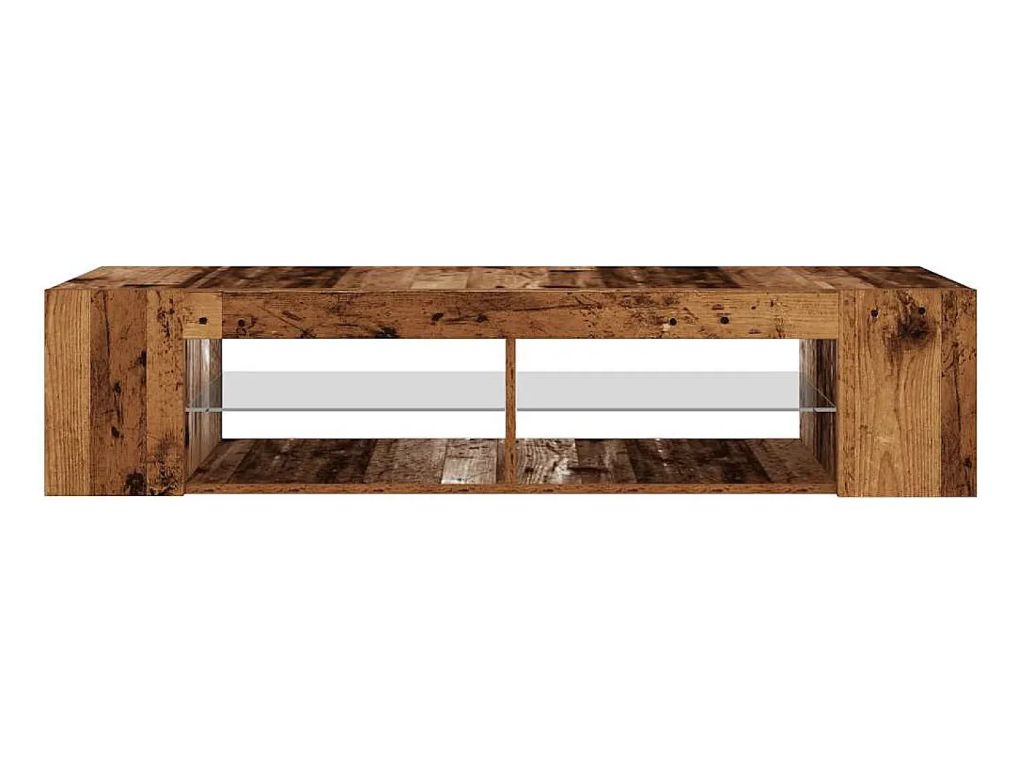 Mueble TV luces LED madera ingeniería envejecida 135x39x30 cm