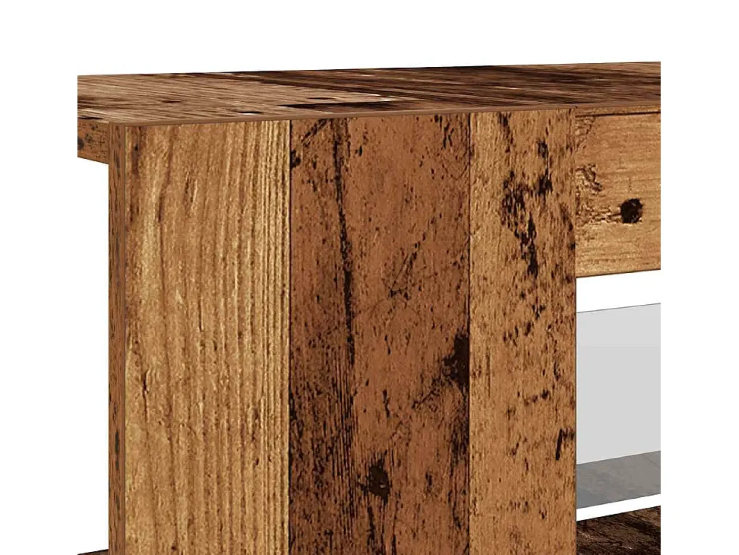 Mueble TV luces LED madera ingeniería envejecida 135x39x30 cm