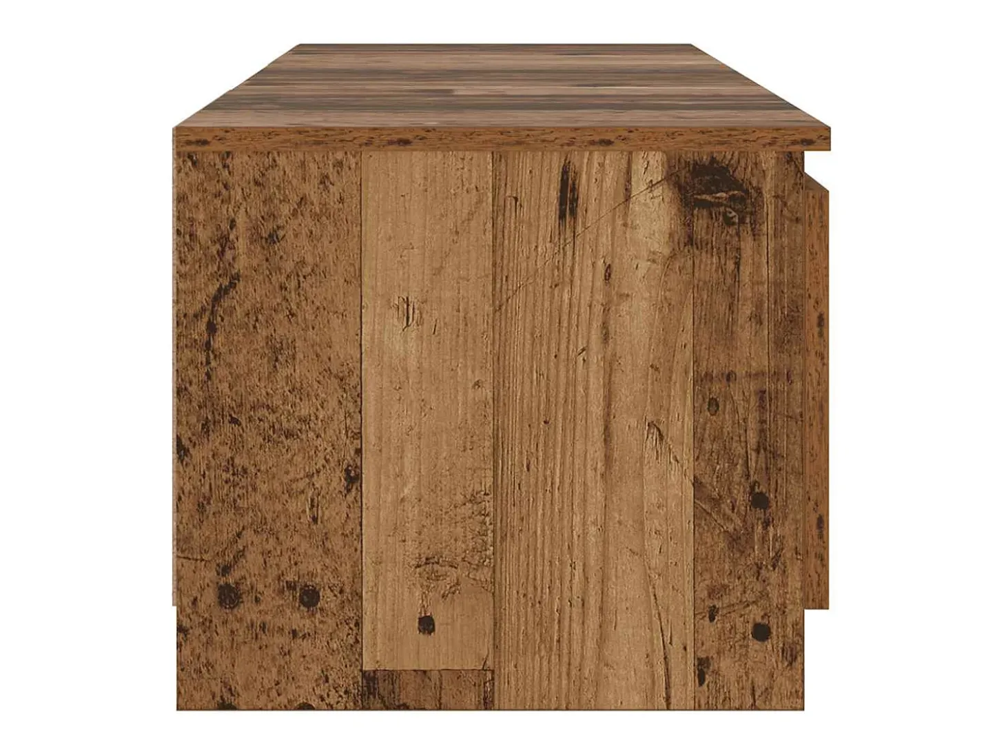 Mueble TV luces LED madera ingeniería envejecida 140x40x36 cm