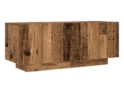 Mueble TV luces LED madera ingeniería envejecida 300x35x40 cm