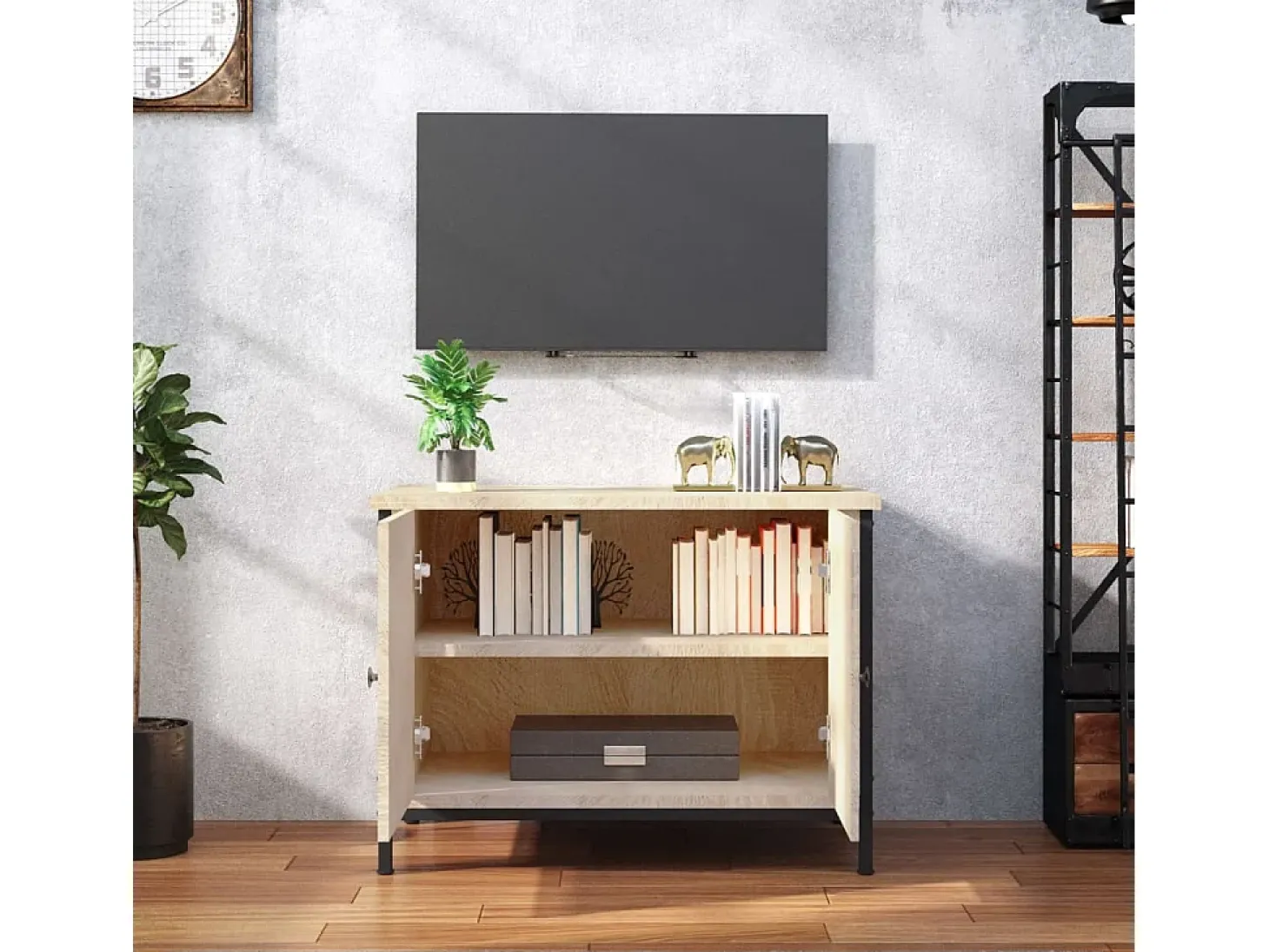 Mueble TV madera contrachapada roble Sonoma 60x35x45 cm YOE14223