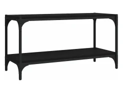 Mueble TV madera contrachapada y acero negro 80x33x41 cm YOE58009