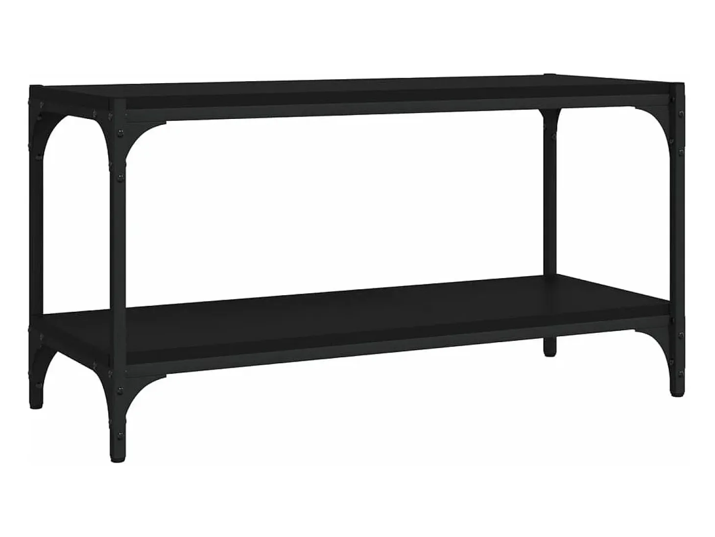 Mueble TV madera contrachapada y acero negro 80x33x41 cm YOE58009