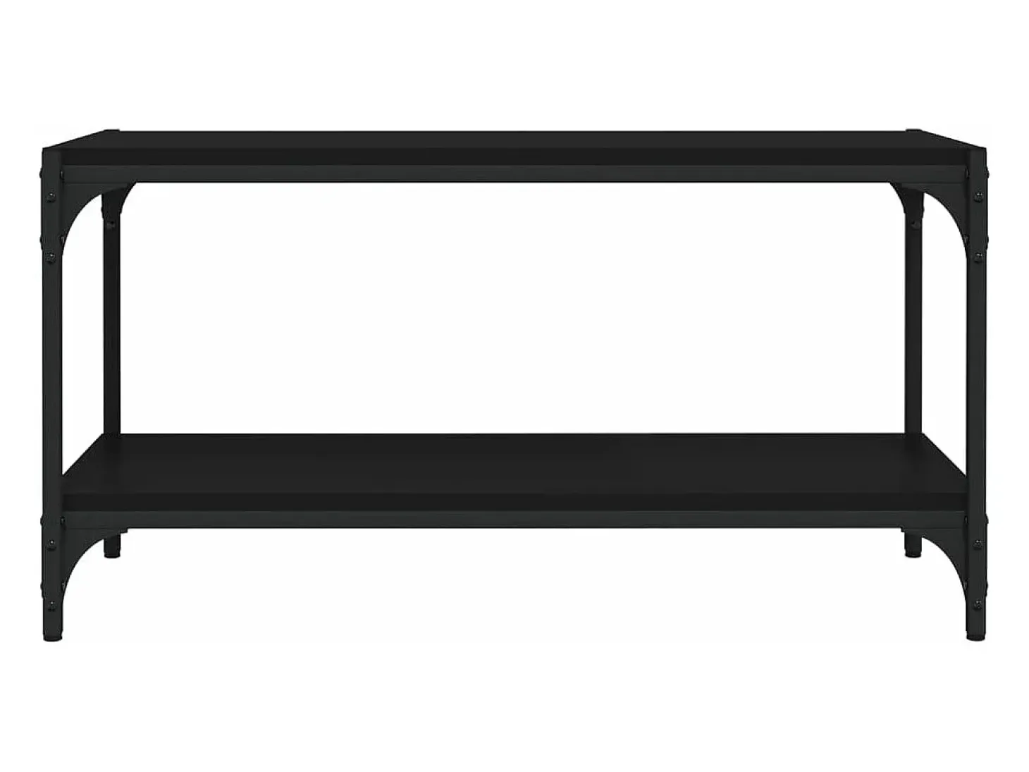 Mueble TV madera contrachapada y acero negro 80x33x41 cm YOE58009