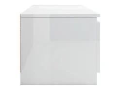Mueble TV madera contrachapada blanco brillante 140x40x35,5cm