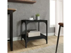 Mueble TV madera contrachapada y acero negro 40x33x41 cm YOE52861