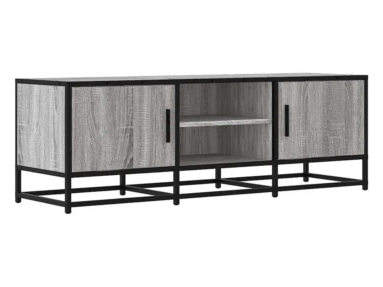Mueble TV madera ingeniería y metal gris Sonoma 120x35x41 cm