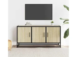 Mueble TV madera ingeniería y metal roble Sonoma 100x35x50 cm