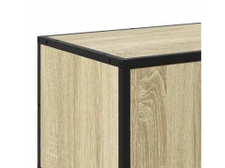 Mueble TV madera ingeniería y metal roble Sonoma 100x35x50 cm