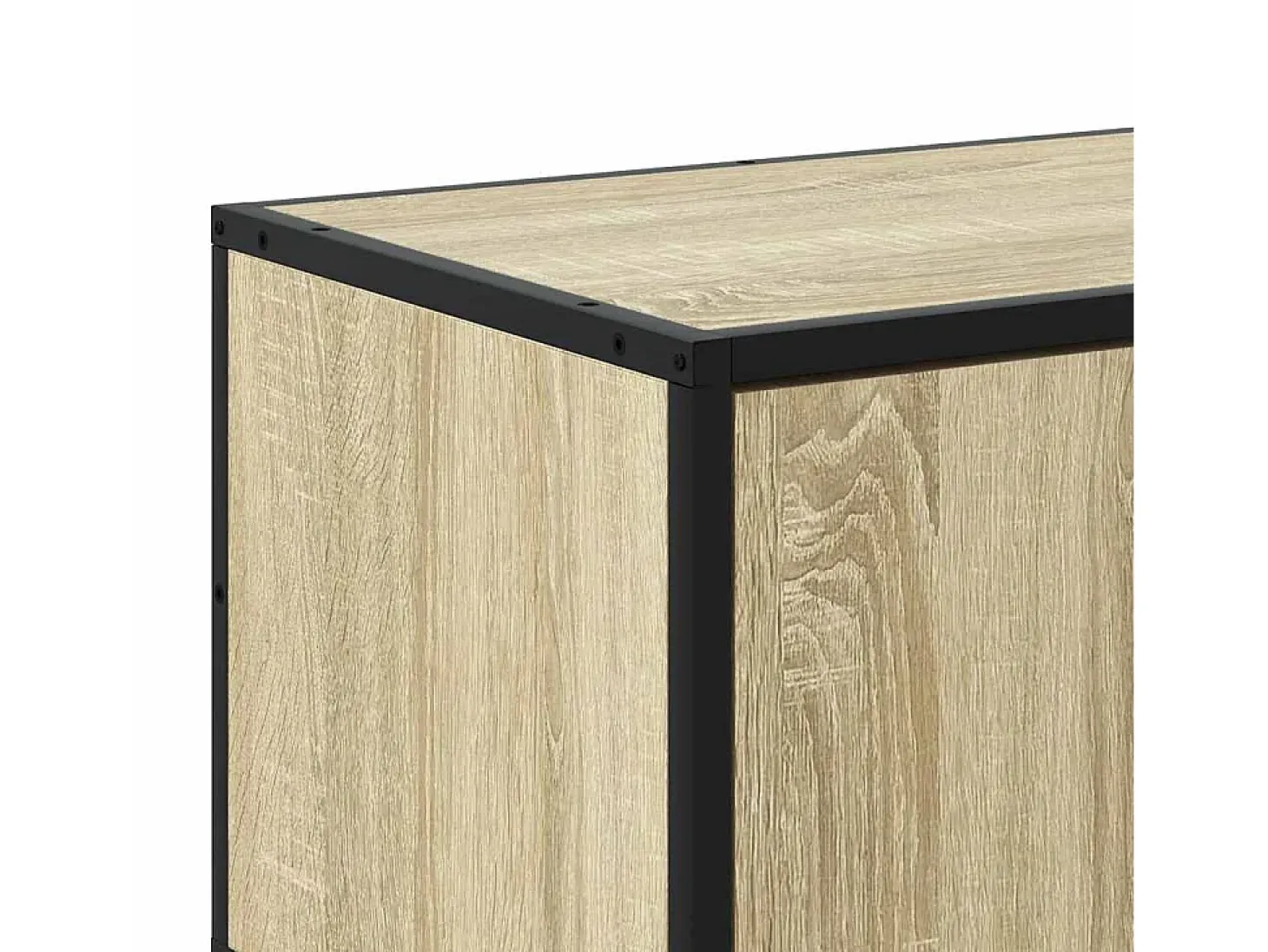 Mueble TV madera ingeniería y metal roble Sonoma 100x35x50 cm