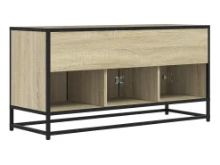Mueble TV madera ingeniería y metal roble Sonoma 100x35x50 cm