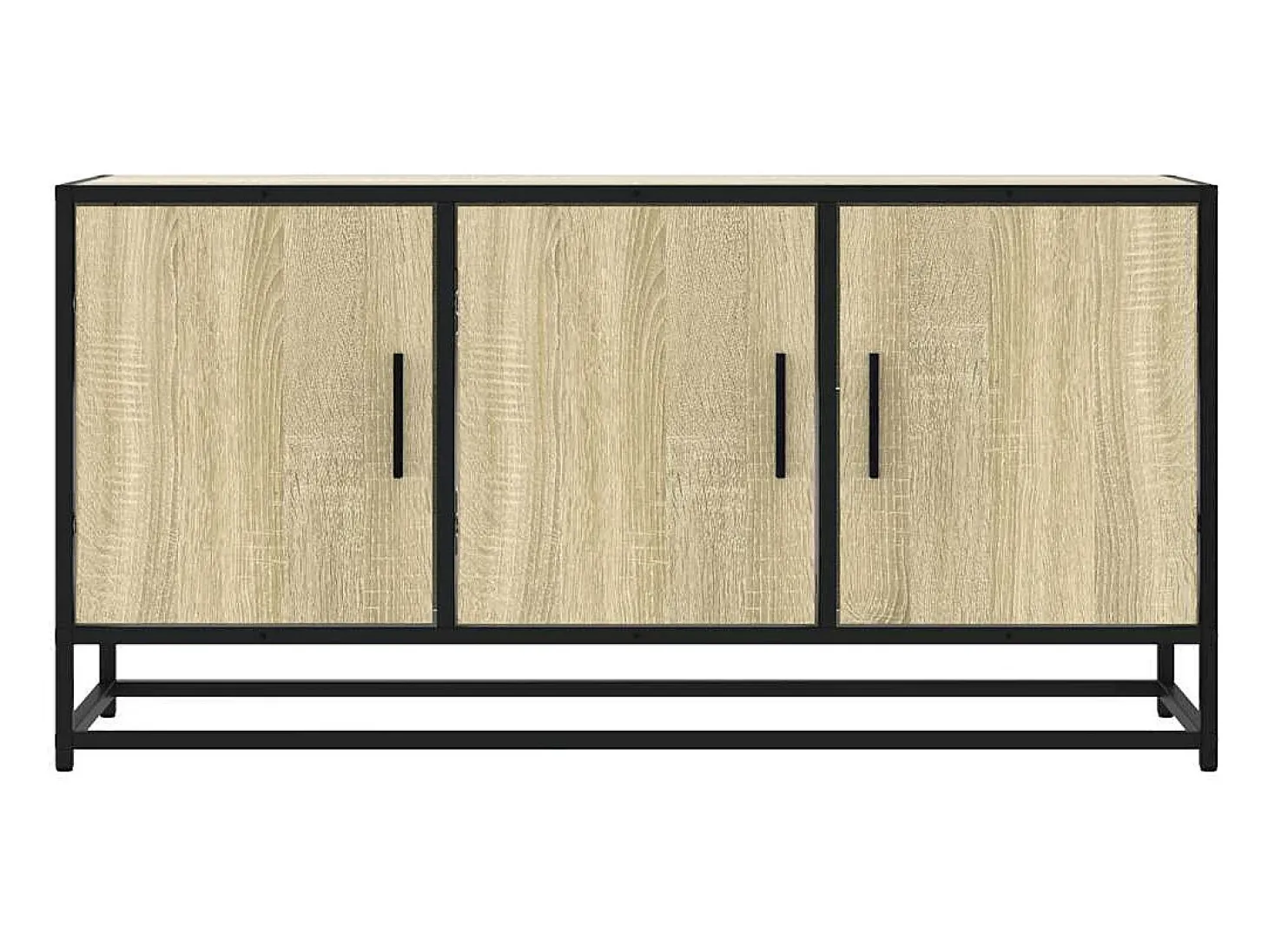 Mueble TV madera ingeniería y metal roble Sonoma 100x35x50 cm