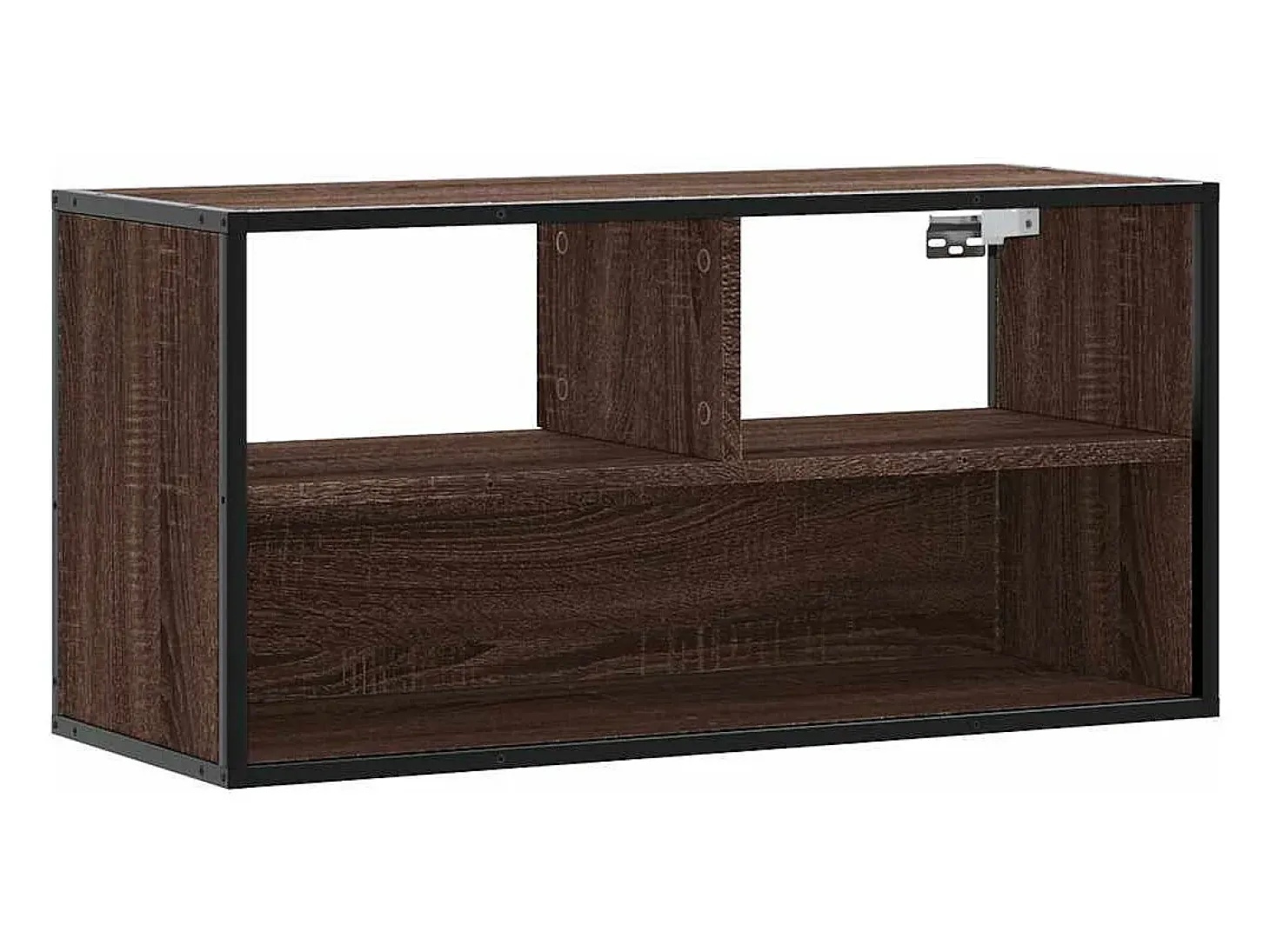 Mueble TV madera ingeniería y metal marrón roble 80x31x39,5 cm
