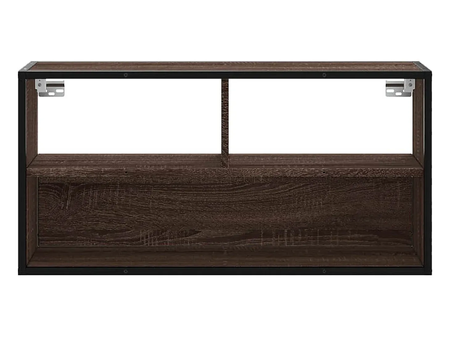 Mueble TV madera ingeniería y metal marrón roble 80x31x39,5 cm