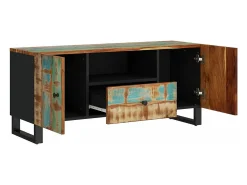 Mueble TV madera reciclada y madera contrachapada 105x33,5x46cm