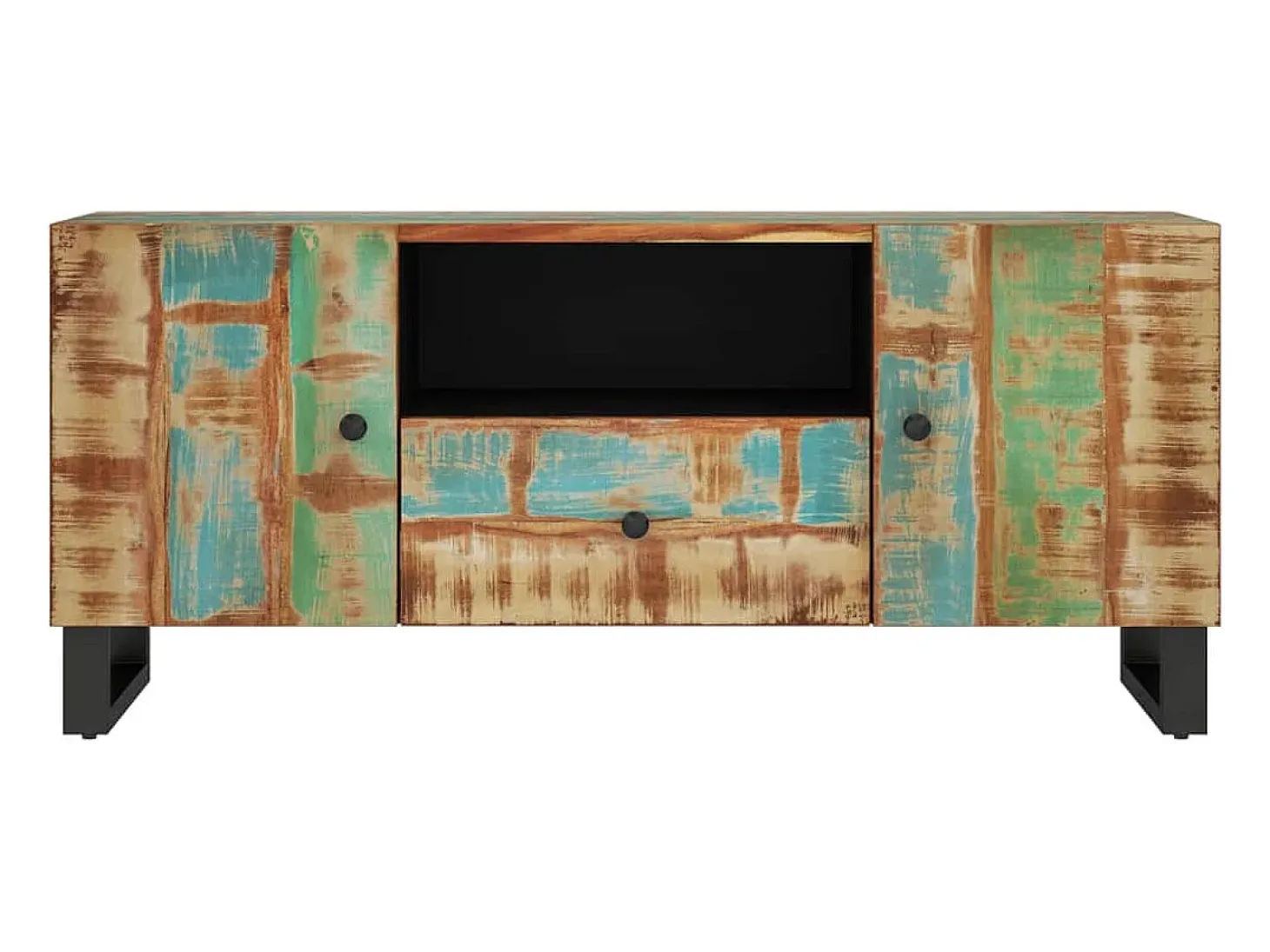 Mueble TV madera reciclada y madera contrachapada 105x33,5x46cm