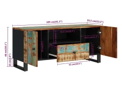 Mueble TV madera reciclada y madera contrachapada 105x33,5x46cm