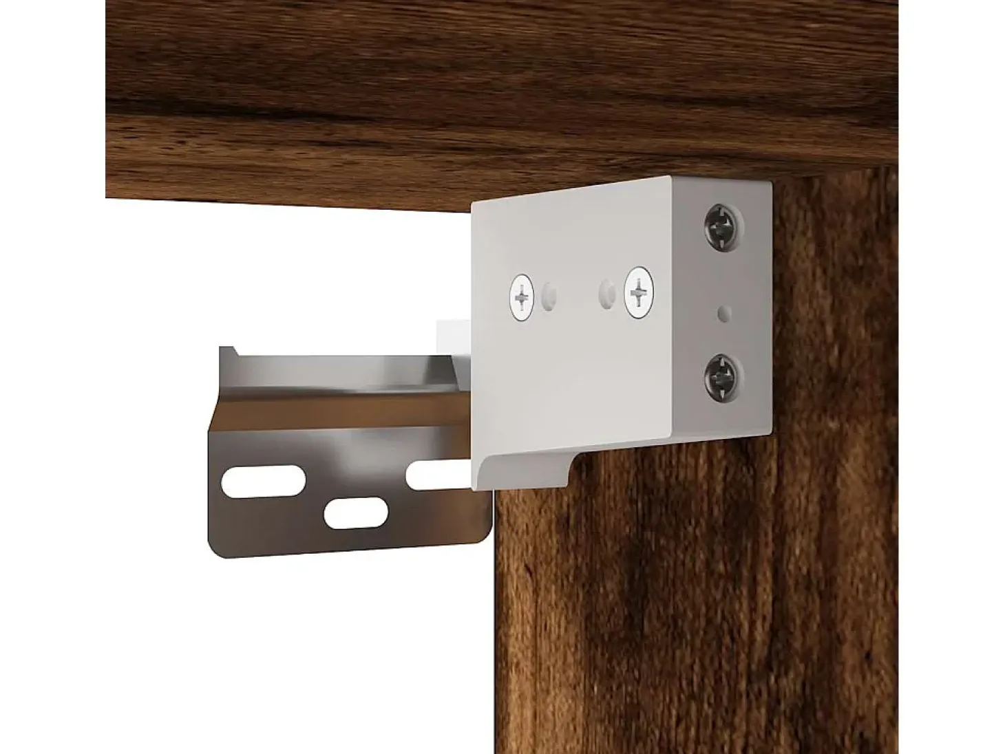 Mueble TV metal y madera contrachapada roble humo 80x31x39,5 cm