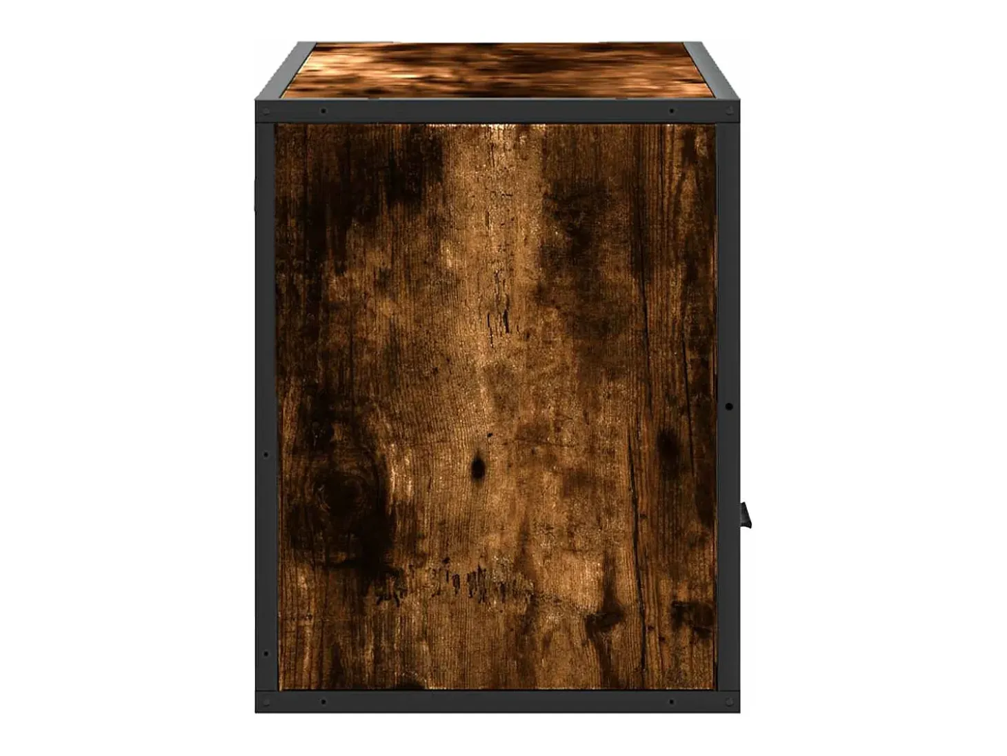 Mueble TV metal y madera contrachapada roble humo 80x31x39,5 cm