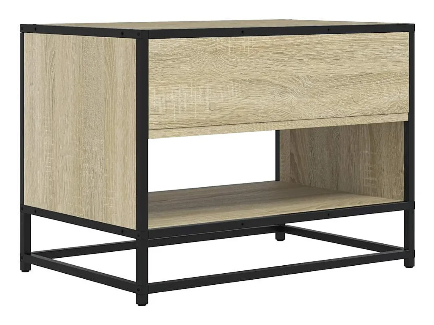 Mueble TV metal y madera ingeniería roble Sonoma 61x40x46 cm