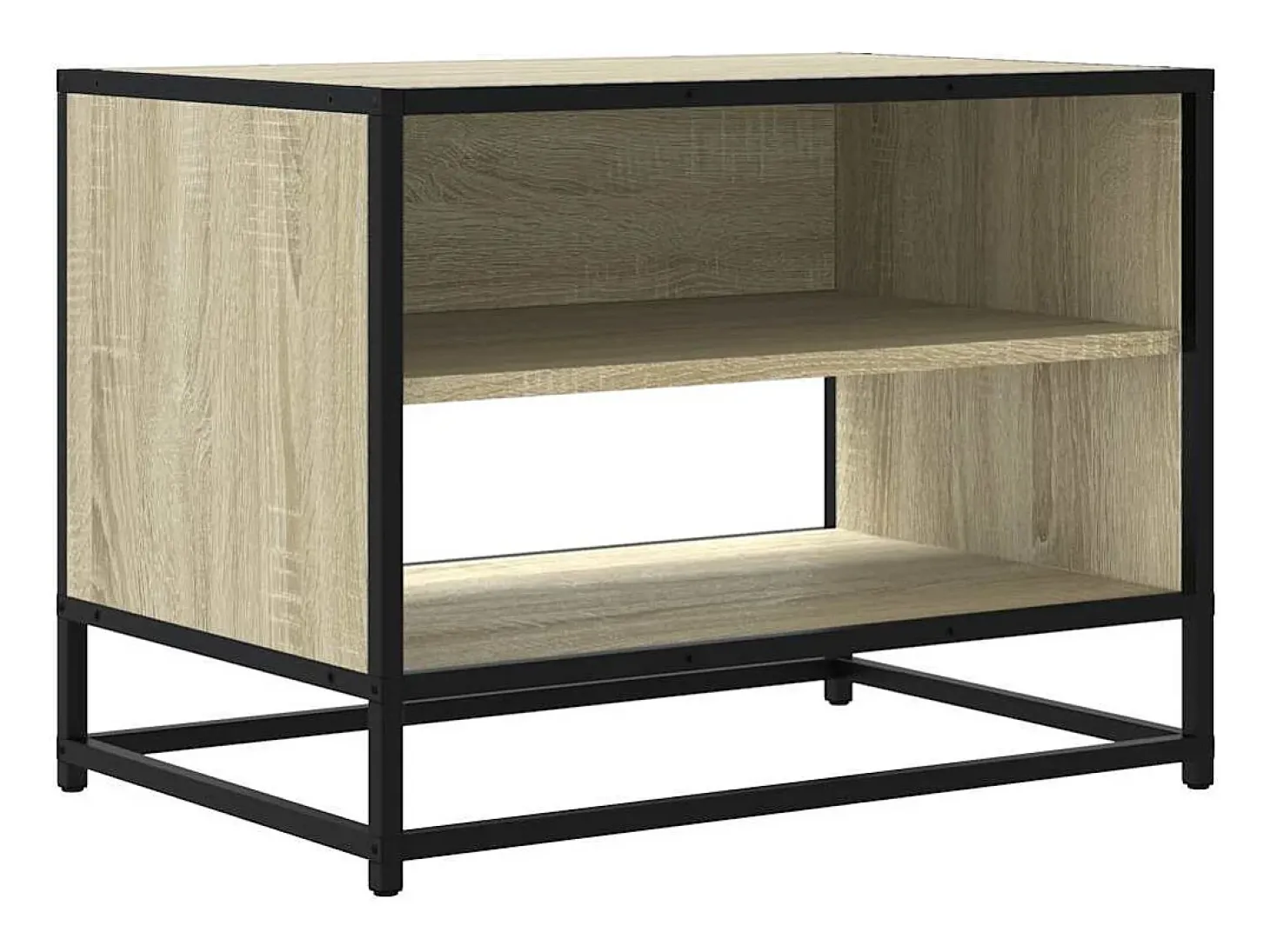 Mueble TV metal y madera ingeniería roble Sonoma 61x40x46 cm