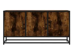 Mueble TV metal y madera ingeniería roble humo 100x35x50 cm