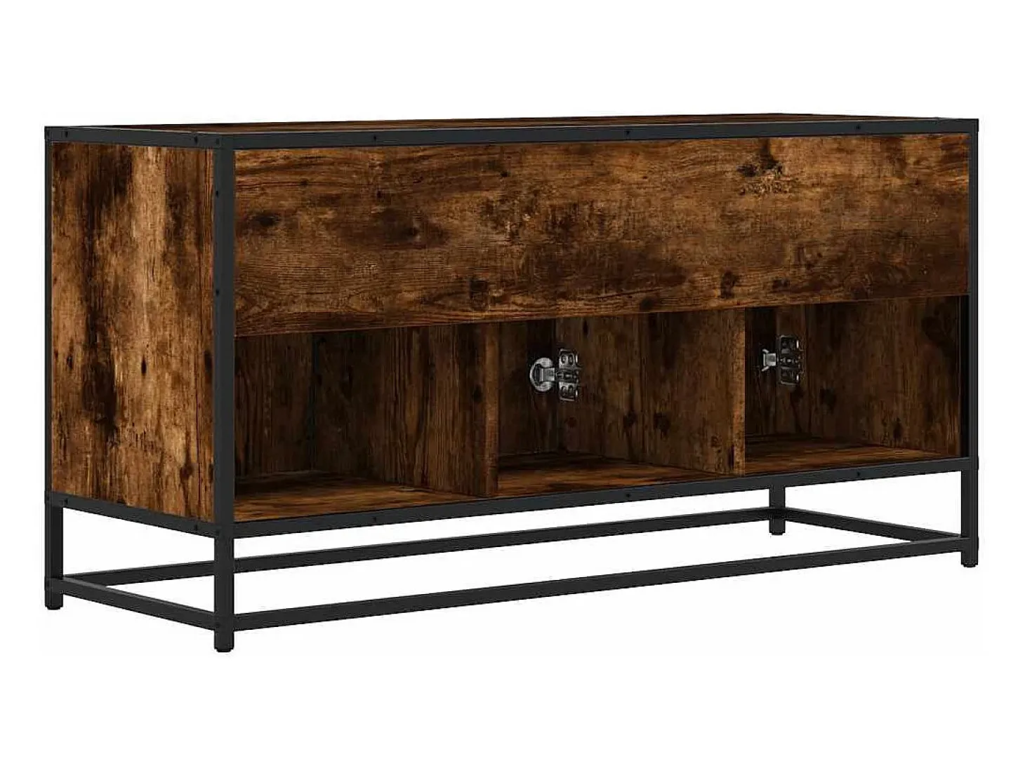 Mueble TV metal y madera ingeniería roble humo 100x35x50 cm