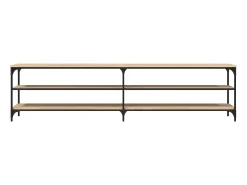 Mueble TV metal y madera contrachapada roble Sonoma 200x30x50cm ES93866
