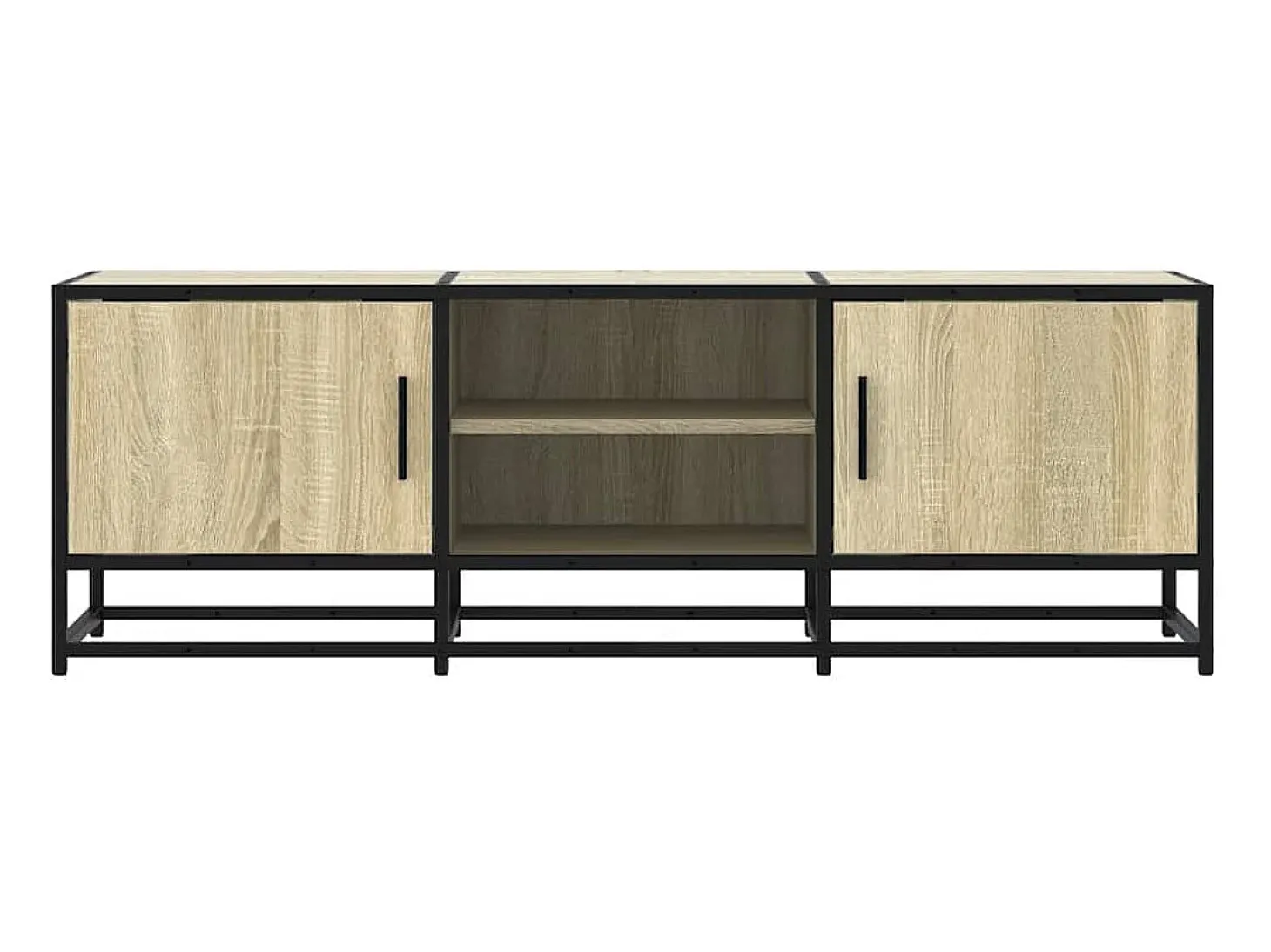 Mueble TV metal y madera ingeniería roble Sonoma 120x35x41 cm
