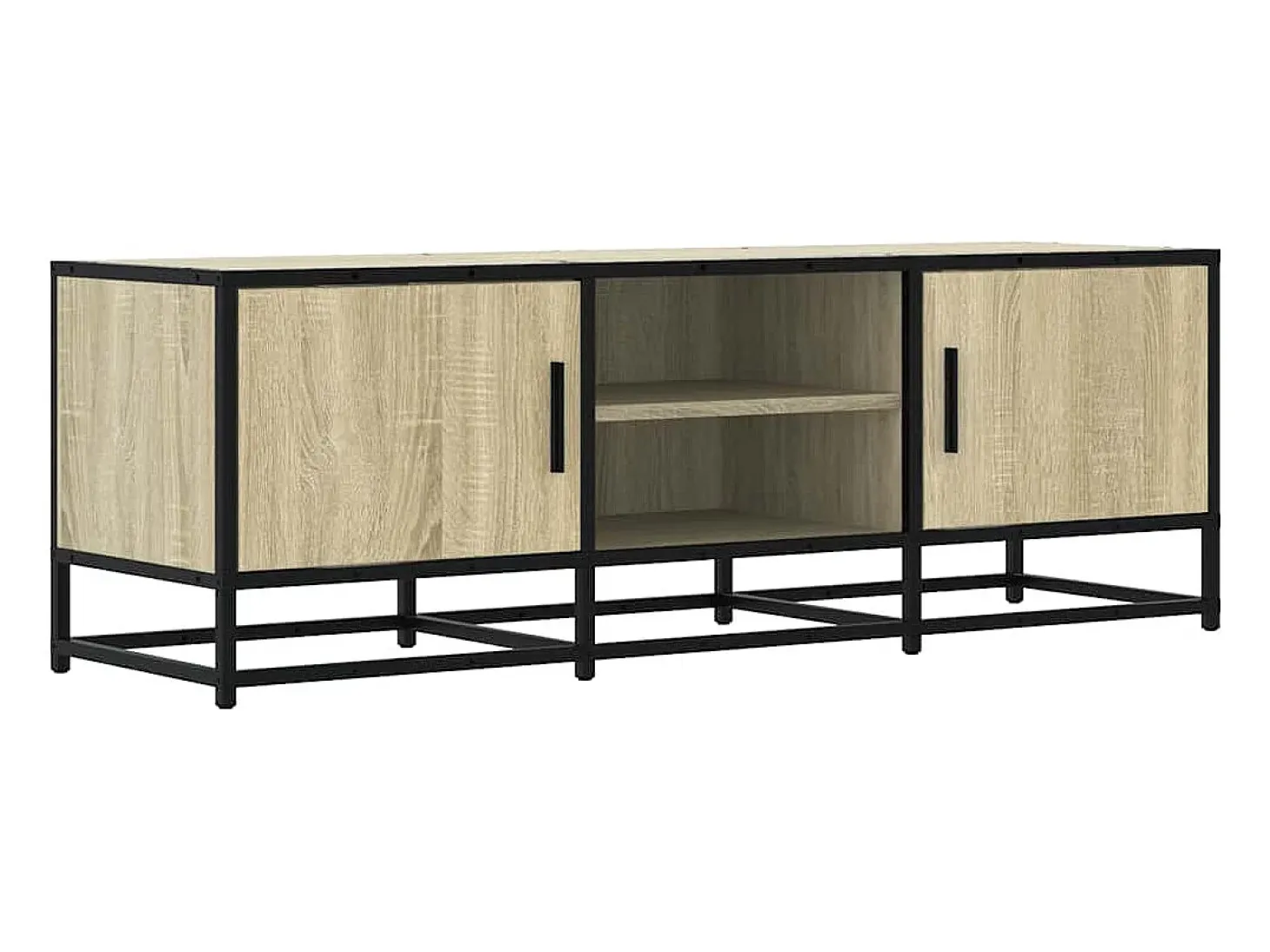 Mueble TV metal y madera ingeniería roble Sonoma 120x35x41 cm