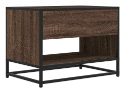 Mueble TV metal y madera ingeniería marrón roble 61x40x46 cm