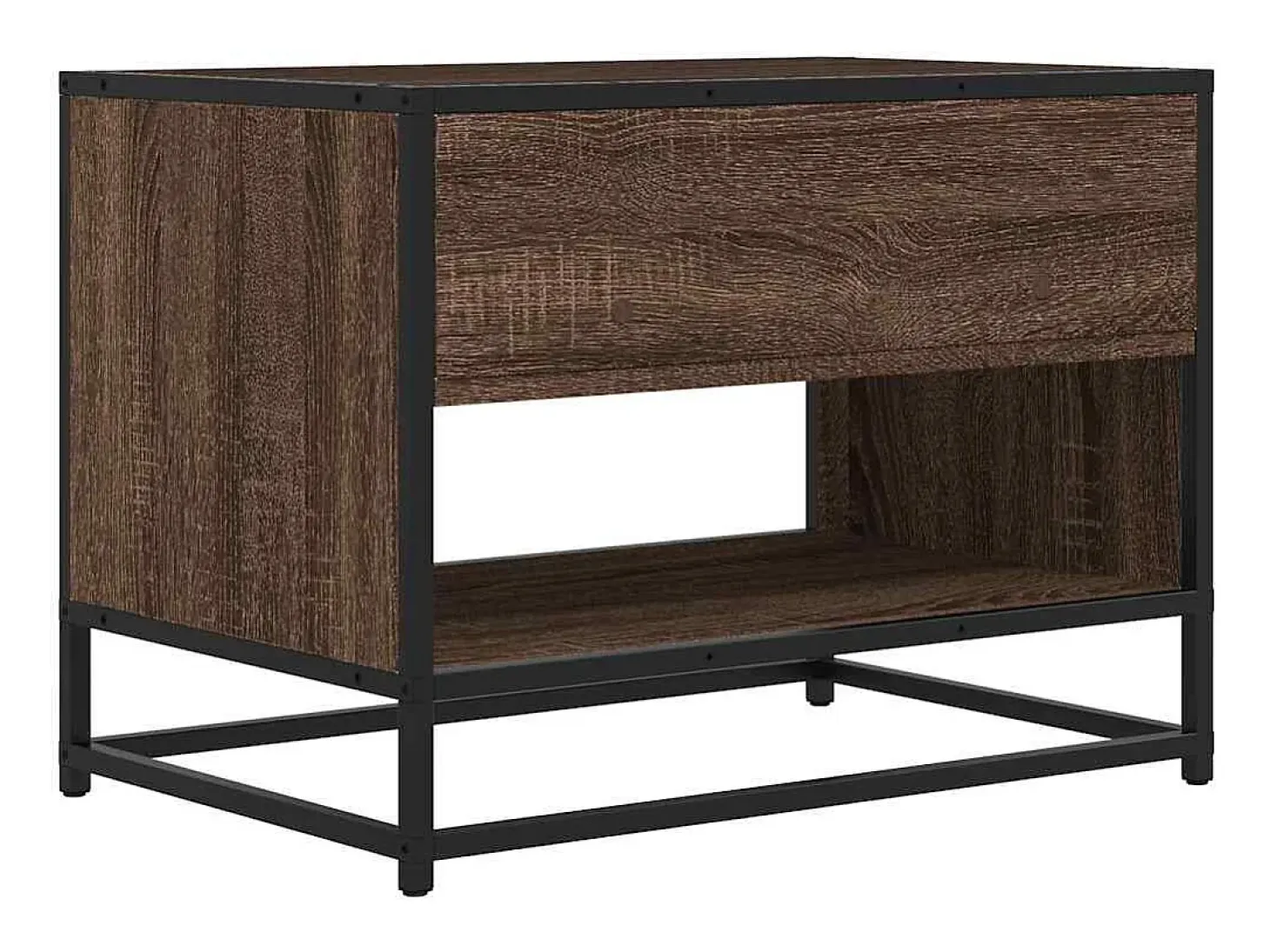 Mueble TV metal y madera ingeniería marrón roble 61x40x46 cm