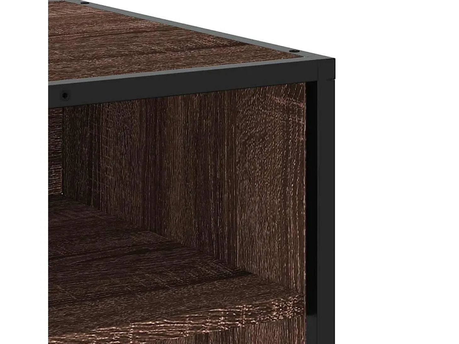 Mueble TV metal y madera ingeniería marrón roble 61x40x46 cm